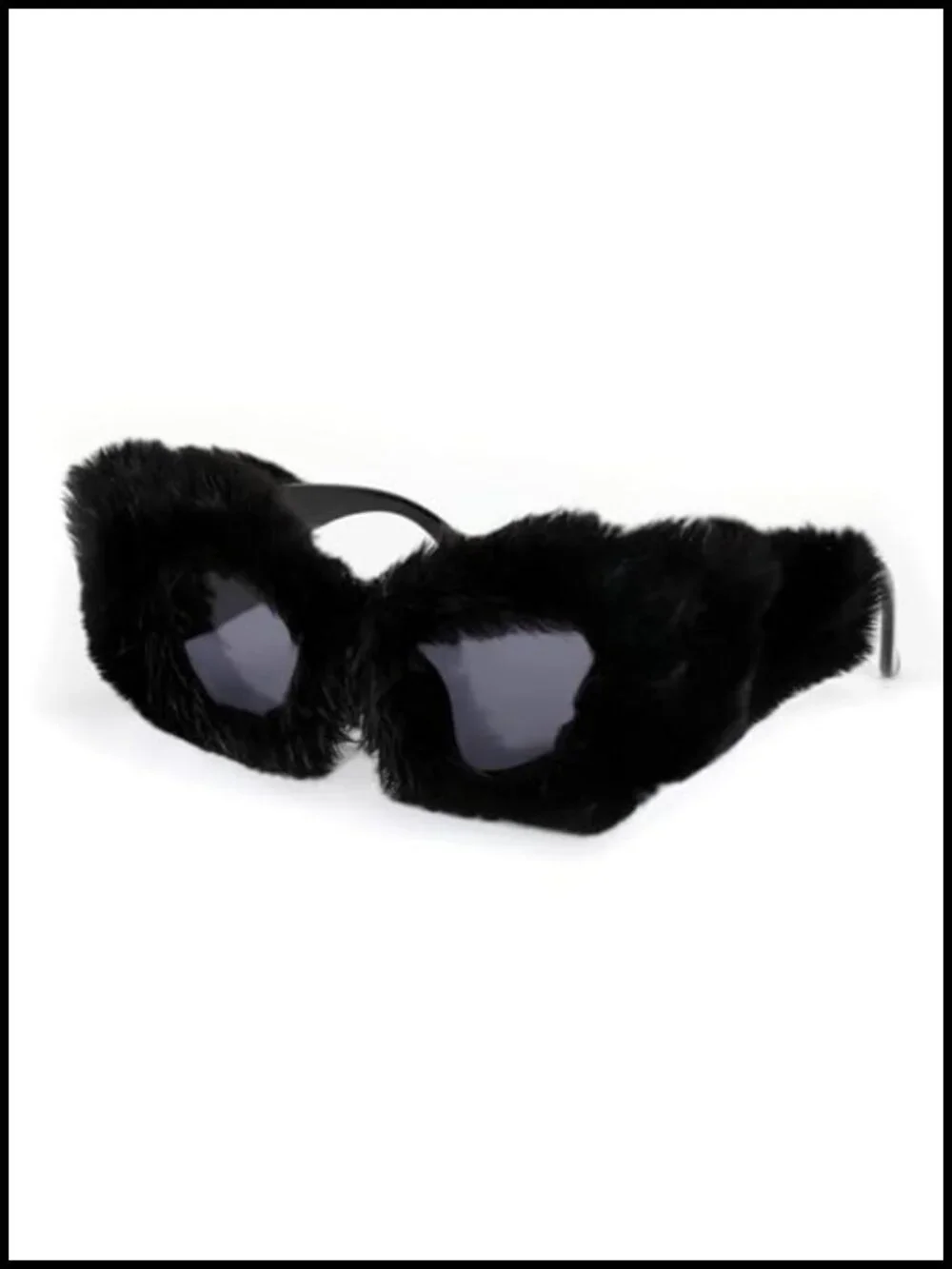 Plush Fuzzy Velvet Cat Eye Sunglasses Party Masquerade UV400